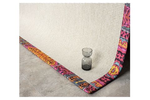 BORDÜRLÜ HASIR DOKULU SİSAL MAKİNE HALISI, KREM, 80X250