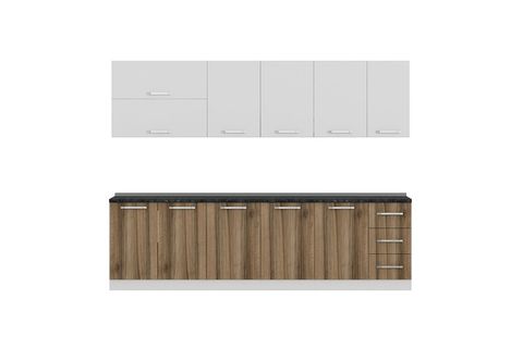 MİNAR EZGİ 280 CM MUTFAK DOLABI BEYAZ DORE 280-D1