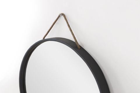 MİRORA YUVARLAK DEKORATİF DUVAR AYNASI, ANTRASİT, 48 CM