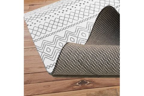 ELSE GRİ KREM GEOMETRİK VİNTAGE SAÇAKLI BOHEM KİLİM HALI 150X230