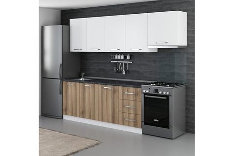 MİNAR DEFNE 260 CM MUTFAK DOLABI BEYAZ DORE 260-D7