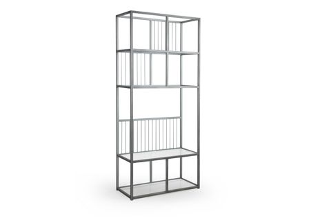 LOLA SİLVER METAL KİTAPLIK, GRİ, 80 CM