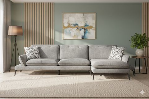 COSY KÖŞE KOLTUK, METAL AYAK, SAĞ KÖŞE, KÜL GRİ