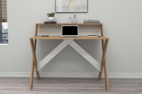 ÇAPRAZ AYAKLI DERS ÇALIŞMA MASASI, ATLANTİK ÇAM, 50X90 CM