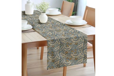 ZÜMRÜT YAPRAKLAR PAMUKLU MASA RUNNER, 0049 50X150 CM