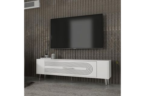 RETROL TV SEHPASI, 3CT, BEYAZ GÜMÜŞ