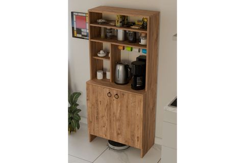 İNTERGO KAHVE KÖŞESİ İKİ KAPAKLI ÇOK AMAÇLI DOLAP, ÇAM