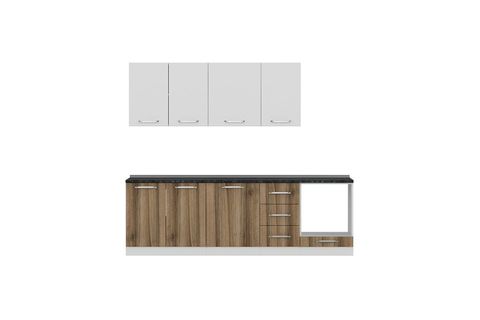 MİNAR CEMRE 255 CM MUTFAK DOLABI BEYAZ DORE 255-D3