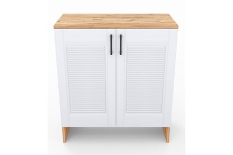 RETRO MDF MEMBRAN KAPAKLI ÇOK AMAÇLI DOLAP, ÇAM BEYAZ