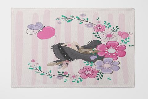 ELSE PEMBE ATLI UNİCORN DESENLİ TEK KİŞİLİK PİKE TAKIMI, 150X220 CM
