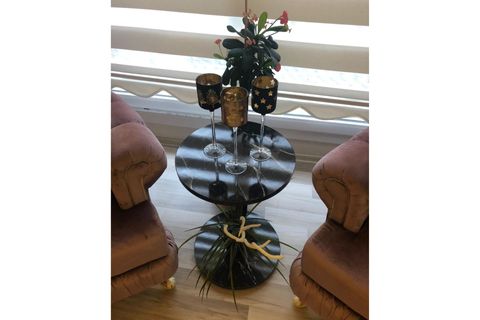 TEKERLEKLİ C SEHPA, SİYAH