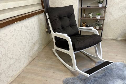 KONTES SALLANAN SANDALYE, ACI KAHVE, LAKE BEYAZ AYAK