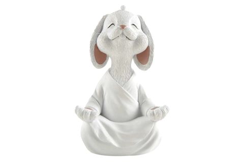 YOGA YAPAN TAVŞAN BİBLO BÜYÜK BOY, BEYAZ