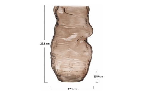 KAHVERENGİ EL ÜFLEMELİ CAM VAZO