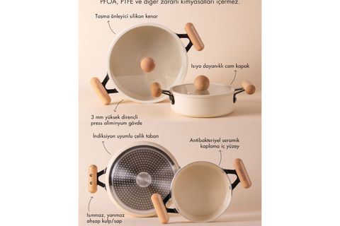 THE MİA CUCİNA Dİ MİA SIĞ SERAMİK TENCERE 26 CM