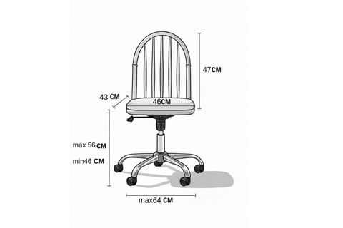 LAURA AHŞAP OFİS ÇALIŞMA SANDALYESİ, CEVİZ