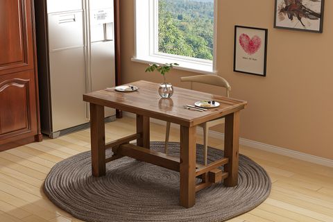 GİVAYO WOOD'S LARİSSA MASİF AHŞAP YEMEK MASASI, CEVİZ, 120X80
