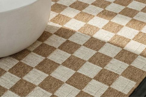 PERA HALI KAHVE VE BEYAZ DAMA DESENLİ SİSAL TARZI HALI FM04W 280X365 CM