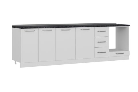MİNAR 280 CM MUTFAK DOLABI BEYAZ 280-B6-ALT MODÜL