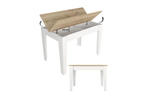 TATYOS GİZLİ BÖLMELİ MUTFAK MASASI, SAFİR, 110 CM