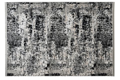 KARNAVAL HOME KIRÇILLI SAÇAKLI MODERN DOKUMA HALI 001, SİYAH BEJ, 80X150