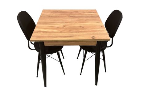 MENDEL MASA VE EYFEL SANDALYE TAKIMI, ATLANTİK ÇAM, 70X70