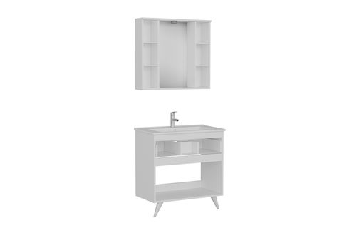 NİKA BANYO DOLABI 85CM AY2K1Ç 2K1A ETJ BEYAZ ANTRASİT