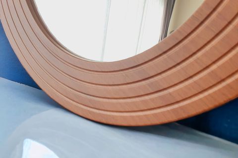 DFN WOOD AHŞAP GÖRÜNÜMLÜ MDF YUVARLAK DUVAR AYNASI, 50X50