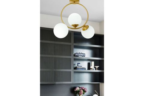 DİLEK ESKİTME GOLD ÜÇLÜ BEYAZ CAMLI AVİZE