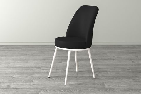 ROVENA LEONA AÇILABİLİR MUTFAK MASASI TAKIMI, DÜZ BEYAZ, SİYAH, 132X83