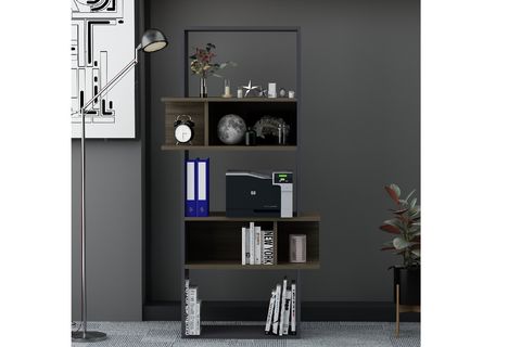 LAGOMOOD INFY KİTAPLIK, ANTRASİT CEVİZ, 5 RAFLI