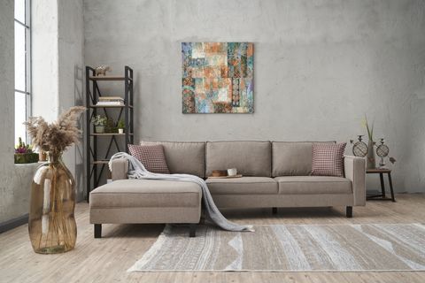 KALE SERİSİ KETEN L KÖŞE KOLTUK, KREM, SOL KÖŞE