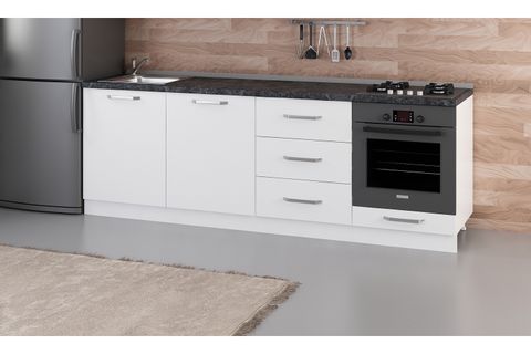 MİNAR 240 CM MUTFAK DOLABI BEYAZ 240-B7-ALT MODÜL