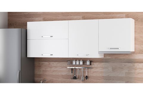 MİNAR 210 CM MUTFAK DOLABI BEYAZ 210-B4-ÜST MODÜL