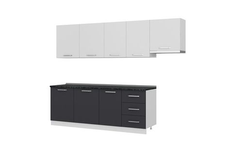 MİNAR ECE 280 CM MUTFAK DOLABI BEYAZ ANTRASİT 280-A4