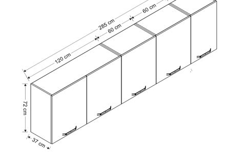 MİNAR 285 CM MUTFAK DOLABI BEYAZ 285-B2-ÜST MODÜL