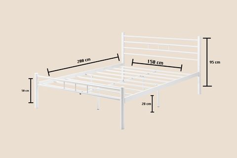 EVGER METAL KARYOLA, K70, BEYAZ, 150X200