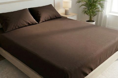 MAKİ HOME BATTAL BOY LASTİKLİ ÇARŞAF VE YASTIK KILIFI SETİ, KAHVERENGİ, 200X200,50X70