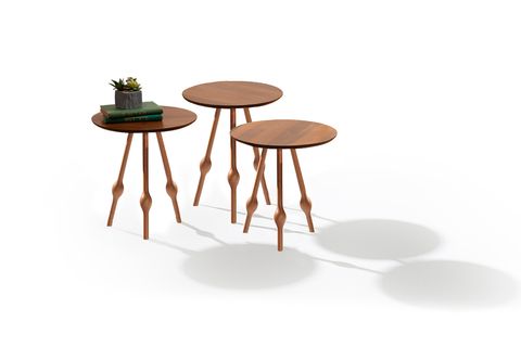 RETRO ZİGON SEHPA, ÜÇLÜ, CEVİZ