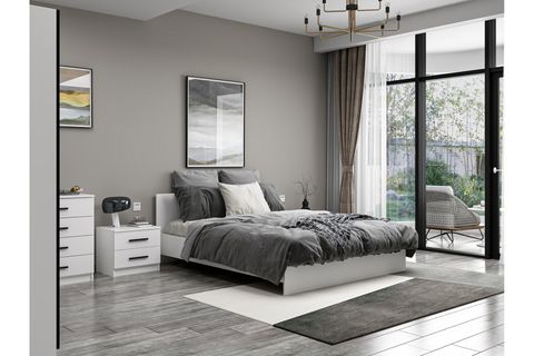 KALE210 YATAK ODASI TAKIMI, BEYAZ, CAM KAPAK, 5 KAPAKLI, SET 87
