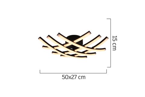 BRİAN 36 WATT AVİZE, MAT SİYAH