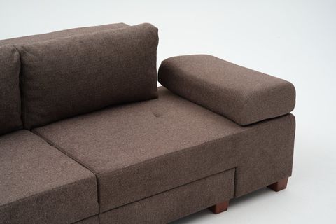 PERENNA YATAKLI ÜÇLÜ KOLTUK ŞÖNİL, KAHVE