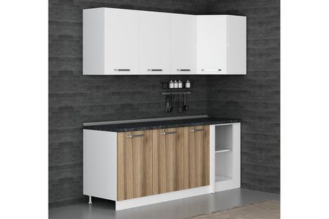 MİNAR 205CM KÖŞE MUTFAK DOLABI BEYAZ DORE K205D1