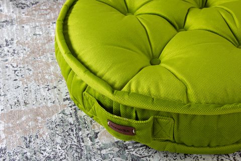 ASİA KADİFE DEKORATİF YUVARLAK MİNDER FISTIK YEŞİLİ