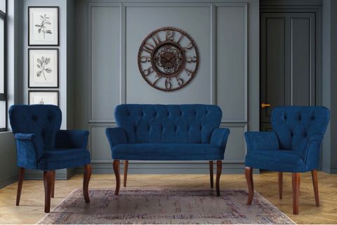 HOMERAY KOLLU MODEL 2+1+1 ÇAY SETİ KOLTUK TAKIMI LACİVERT