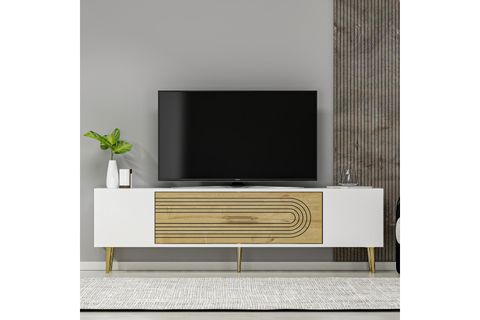 DEKOL TV SEHPASI, 3CT, BEYAZ SAFİRMEŞE ALTIN