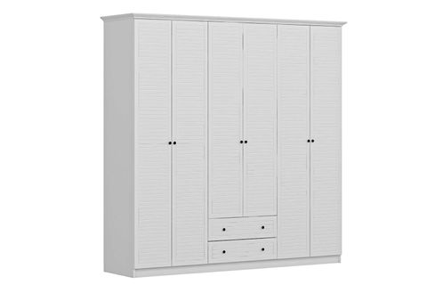 LİVO GARDIROP, BEYAZ, 6 KAPAKLI