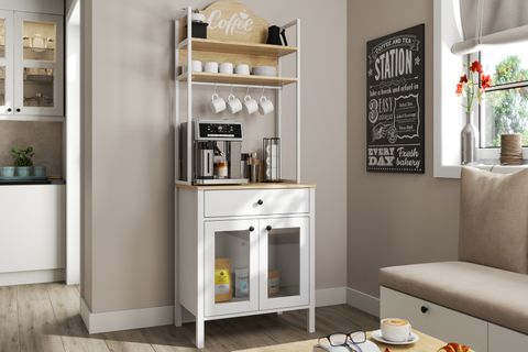 LUMERA KAHVE KÖŞESİ AİRFRY DOLABI, 2 KAPAKLI 1 ÇEKMECELİ, BEYAZ