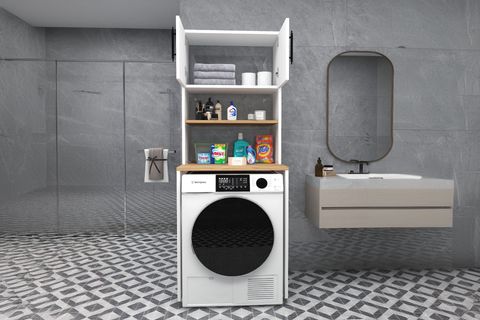 ARİN ÇAMAŞIR MAKİNESİ DOLABI, ATLANTİK ÇAM BEYAZ, 3 RAFLI