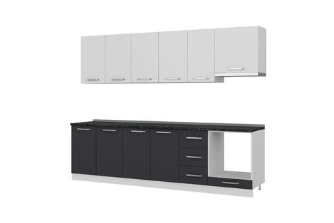 MİNAR ECE 280 CM MUTFAK DOLABI BEYAZ ANTRASİT 280-A11